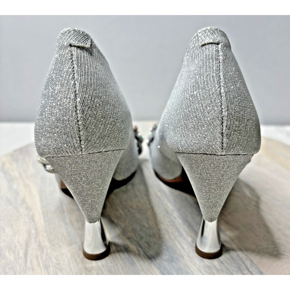 J. Renee Nyomee Silver Sparkle Pumps 7.5M - Picture 6 of 10